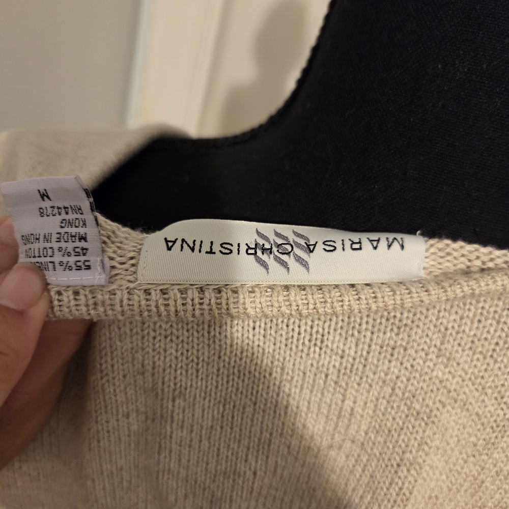Marisa Christina Cream Cardigan Sweater with Multicolor Dog Motifs - Picture 8 of 8